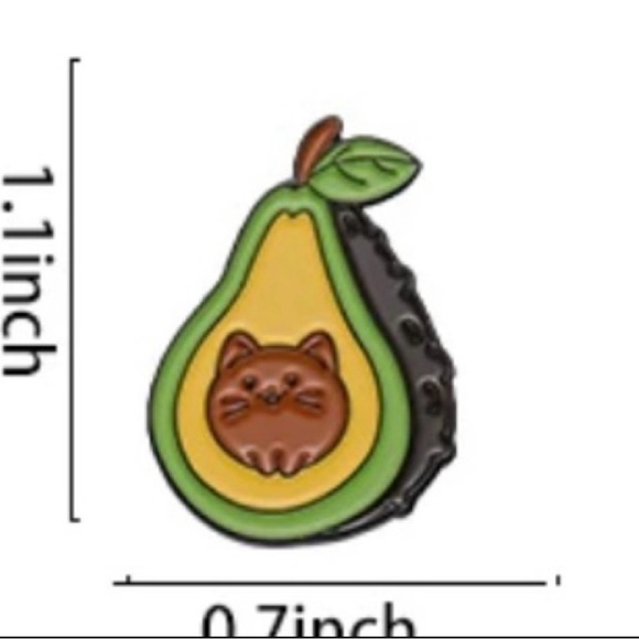 Brand New Avocado Cat Mashup Enamel Pin - Picture 4 of 16